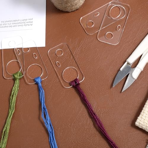 50 PCS Acrylic Embroidery Floss Drop, Clear Embroidery Thread Organizer Sewing Threads Winding Thread Bobbins Rectangle Cross Stitch Threads Bobbin Slim Floss Bobbin for Sewing Storage DIY Crafts