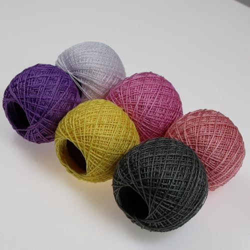 KCS Mercerized Pearl Cotton Thread Size 8 Crochet Needlework Embroidery Threads Ball (6, 17) - color: 17
