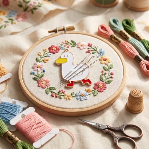 Cute Cartoon Duck Magnetic Needle Minder 1Pack Strong Non-Slip Magnet Holder Cross Stitch Embroidery Sewing Accessories White