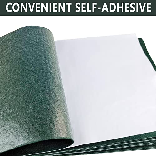 Jtnohx Self Adhesive Felt Sheets, 11 Pieces Stiff Sticky Felt, 8"x12" Fabric Square with Adhesive Backing for Crafts, Drawer Liner for Jewelry Box Drawer DIY (Green) - color: Green