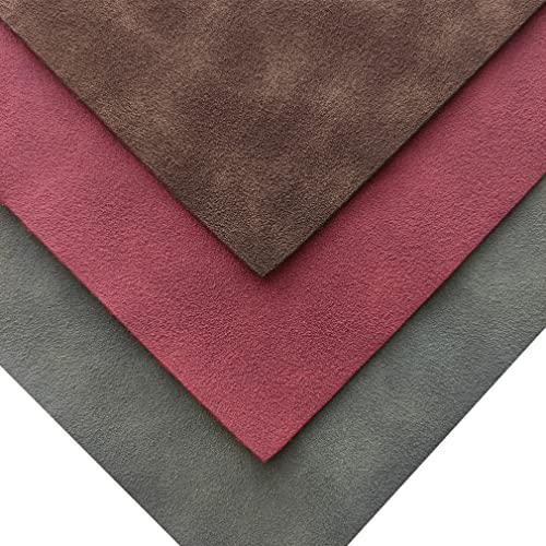 8 Pcs Frosted Suede Faux Leather Fabric Velvety Touch Soft Synthetic PU Leather for Upholstery Fashion Handicraft DIY Projects (21cmx30cm) - color: Frosted-dark Color