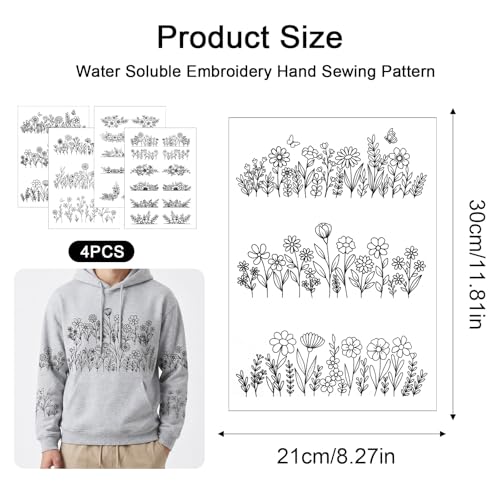Water Soluble Embroidery Patterns, Stick and Stitch Embroidery Stickers