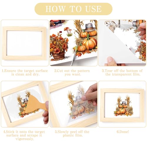 16 Pcs Fall Farmhouse Rub-On Transfers for Furniture & Crafts - style: Fall