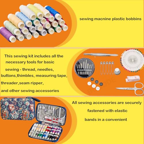 130 PCS Paisley Printing Sewing Kit with All Sewing Supplies Accessories - color: 130PCS-Paisley Design
