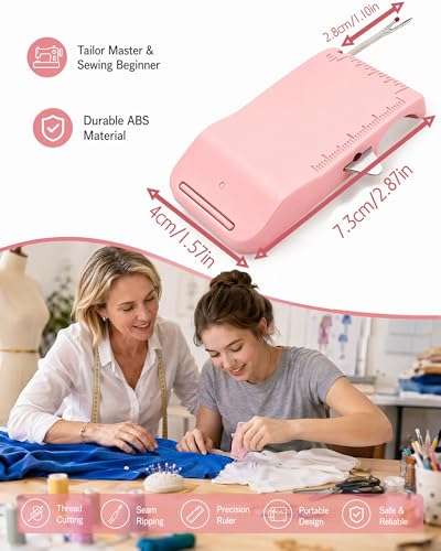 Magnetic Seam Guide for Sewing Machine, with Scale & Seam Ripper - color: Blue