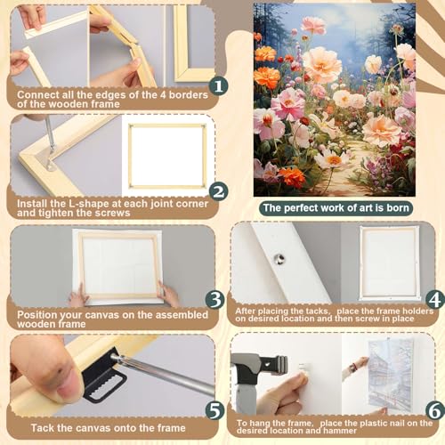 DoubleFill 3 Pack Canvas Stretcher Bars, 16x20 in, Wood Frame Kit - size: 16x20 Inch
