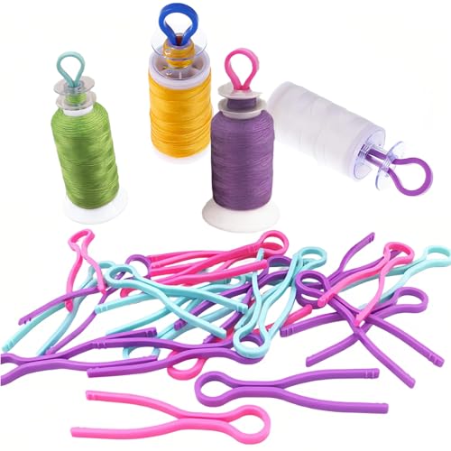 Plastic Bobbin Thread Holder Clips, 50/100 Pack, Assorted Colors, 2.64 Inch, Sewing Machine Accessories for Spool Organization (50)