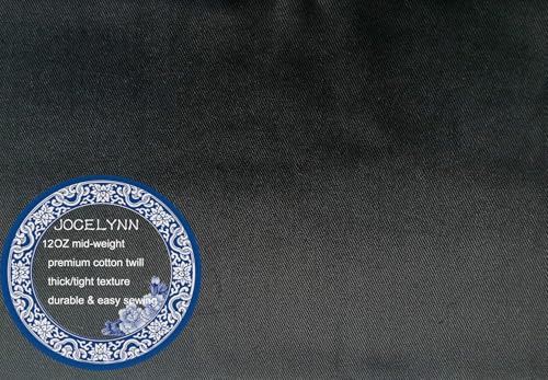Premium Thick Cotton Twill Fabric By The Yard|12OZ Weight|58" Width|for Sewing,Quilting & Crafting-Black - color: Black