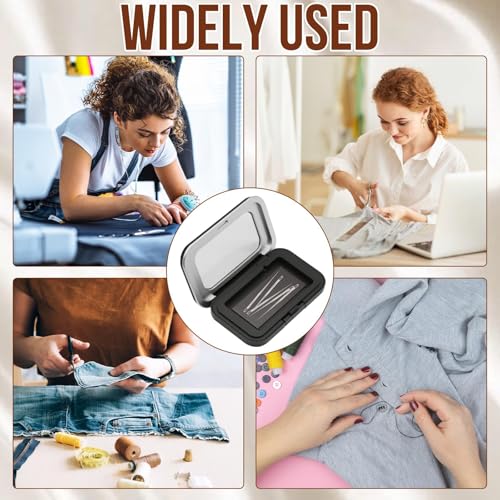 2Pcs Magnetic Pin Holder Box with Transparent Acrylic Lid, Strong Built-In Magnet Secures Pins Under 6.5cm, Sewing Needle Organizer Box with Snap Closure, Craft Supplies Storage Gift for Sewers - color: 2Pcs