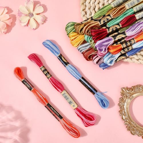 18 Skeins 157.5 Yards Variegated Embroidery Floss for Jewelry DIY - color: Rainbow Color