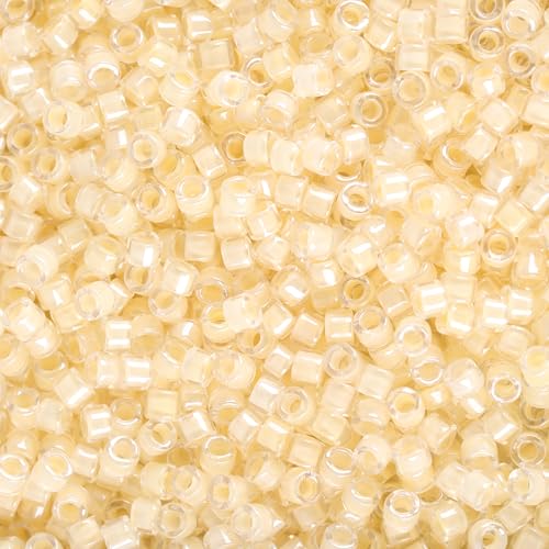 Miyuki Delica Seed Beads - color: DB2371 - Fancy Lined Cream