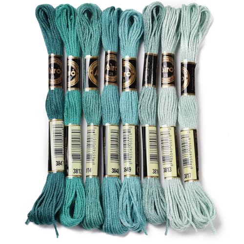 Green Blue Gradient Embroidery Floss Thread for Sewing Bracelet - color: Light Green, size: 70 Yards