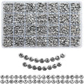 Looconi 1400pcs Letter Beads Silver 7x4mm Black on Silver for Jewelry Making Bracelet Hair Braids Crafts - color: Silver, size: 7x4mm