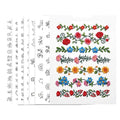 ZJO Flower Vine Embroidery Pattern Stabilizer, 8 Sheets Stick and Stitch Embroidery Paper Patterns, Wash Away Embroidery Stickers for Beginners, 8.3 x 11.7 Inches