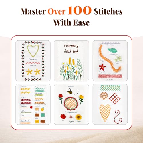 CYANFOUR 2026 New Embroidery Stitch Book Kit for Adults Beginners - color: embroidery book kit