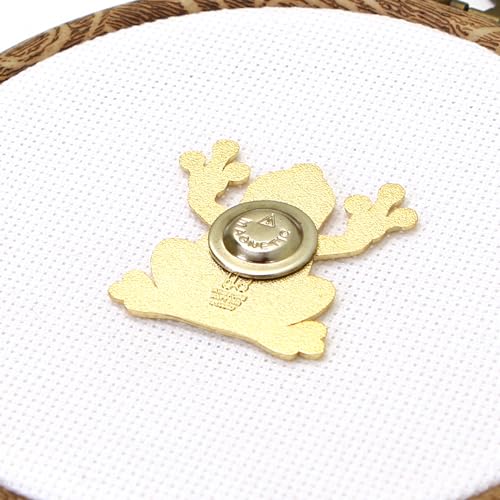 Awesome Pattern Studio Needle Minder Set - Mandala Frog Magnetic Needle Minder + 2 Needle Threaders + Crane Scissors. Enamel Pin for Cross Stitch, Embroidery and Craft - size: Frog Set #2