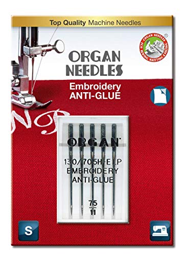 Organ Anti-Glue Super NonStick Embroidery Sewing Machine Needles – Size 75/11
