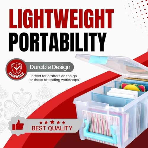 ArtBin 6925AA Semi Satchel with Removable Dividers, Portable Art & Craft Organizer with Handle, [1] Plastic Storage Case, Clear - Aqua Accents (Pack of 4) - color: Clear, size: Pack of 4