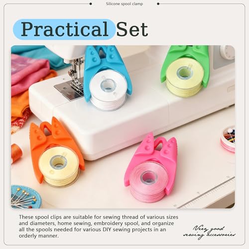 100pcs 4 Colors Silicone Sewing Bobbin Holder Clips - color: 4color-100pcs