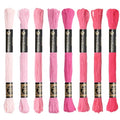 8 Skeins Cotton Embroidery Floss, 8.75yds for Hand Embroidery（Pink Mix） - color: Pink Mix