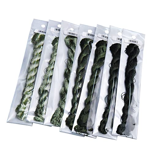 Natural 100% Silk Thread, Handmade Embroidery Thread Silk Floss 7 Colors 110m Each (15) - color: 15
