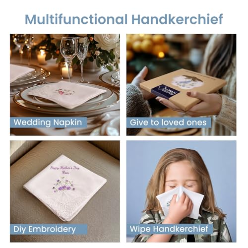 Selected Hanky Women's Cotton Handkerchiefs, Ladies Hankies, Asst. Box Pack - color: Gift Wrap
