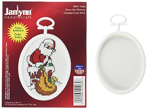 Janlynn Mini Counted Cross Stitch Kit 2.75" Oval - Down The Chimney (18 Count)