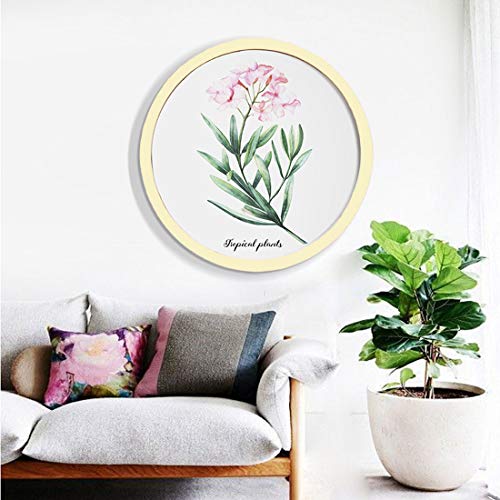 Levoberg Round Photo Frame Wooden Wall Mounted Stylish Picture Frame Home Decor (7inch, Gold) - color: Gold, size: 7 inch