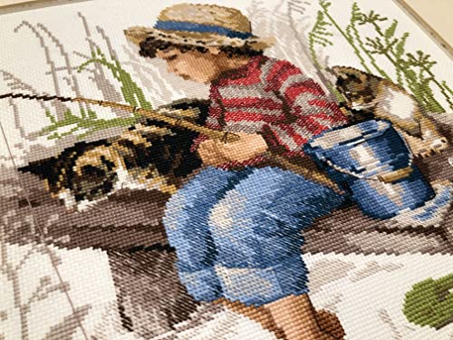 RIOLIS 1470 Let's Go Fishing Counted Cross Stitch Kit 11.81 x 11.81 in - style: Let's Go Fishing 1470