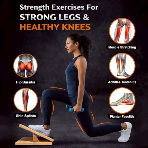 Solid Wooden Slant Board for Calf Stretching, Beginner Incline Board for Home Fitness & Daily Flexibility