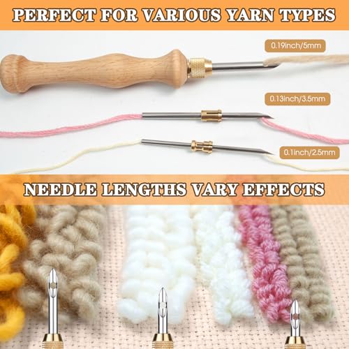 Punch Needle Tool with 1.6mm/2mm/2.5mm/3.5mm/5mm Metal Needles - color: Blue, size: 1 Set
