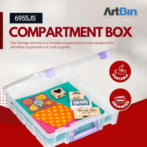 ArtBin Essentials 12 x 12 One-Compartment Craft Box, Clear - color: Purple, size: 1 Pack