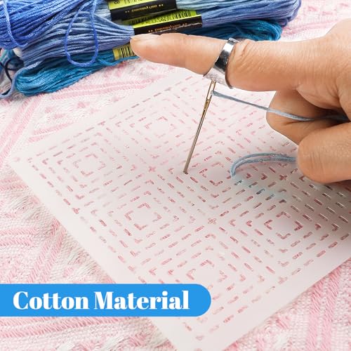 BATHRINS 81 Pcs Sashiko Embroidery Kit with Templates, Thread, Needles, Thimble, Pens for Hand Quilting, Sewing and Mending Supplies