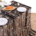 Black Gauze Table Runner with Floral 10ft Embroidery Tulle Spring Fall - color: Black, size: 60"x120",1pc