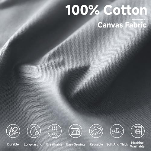 Simple&Opulence 100% Cotton Canvas Fabric 10oz. 59 Inch by the Yard, Nature Duck Fabric Textile Medium Weight for Painting, Sewing, Crafts, Embroidery, Bag, Handmade Home Decor(1 Yard, Grey) - color: Grey, size: 1 Yard
