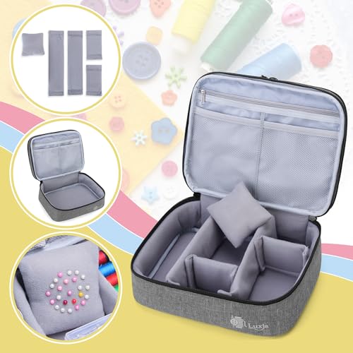 Luxja Double-Layer Medium Sewing Organizer, Gray - color: Gray, size: Medium