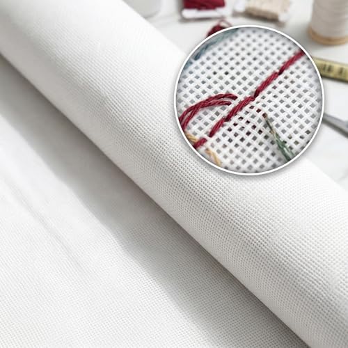 18 Mesh Needlepoint Canvas Blank,18" x 20", Interlock Needle Point Canvas Roll Blank, Cross Stitch Fabric, Cross Stitch Canvas for Embroidery Crafts - size: 18 Mesh