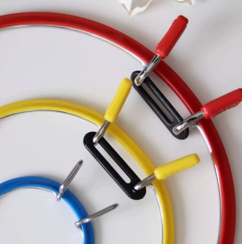 Nurge Premium Quality, Metal Spring Tension Embroidery Hoops, Cross Stich Hoop, Darning Hoops, Embroidery Tension Shed (Red, Siz Mix) - color: Red, size: Mix Sizes