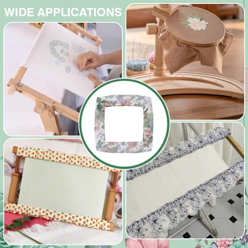 BENECREAT 7.4x3.8inch Grime Guard, Embroidery Storage Cover, Cross Stitch kit for Cross Stitch Embroidery Hoop Frames Square Round Cover, Dark Green - color: Dark Green, size: 7.4x3.8 Inch