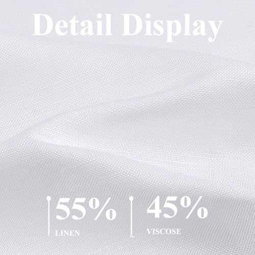 Linen Fabric | Soft, Breathable & Drapable Clothing Fabric | 55% Linen, 45% Viscose | for Dresses, Shirts, Skirts, Needlework, Lining (White, 2 Yard) - color: White, size: 2 yard