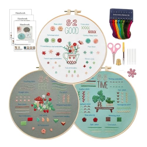 QIZUOLIFE Embroidery Kits for Adults, Water Soluble Embroidery Patterns