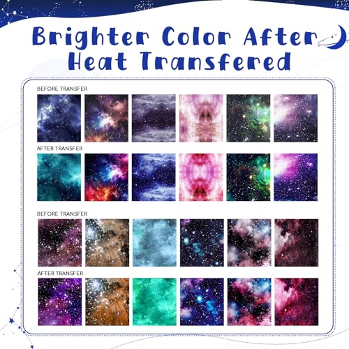 HTVSTD Stars Galaxy Sublimation Transfer Ink Paper 12 Sheets 12 * 10in - color: Galaxy-12