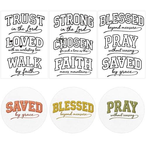 Christian Water Soluble Stabilizer Embroidery Patterns, 3 Sheets - color: Gothic Christian971