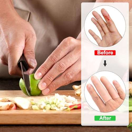 PAGOW 10pcs Gel Finger Support Protector Caps Gloves,Gel Finger Cots/Covers - color: [10pcs Long] Small, Beige