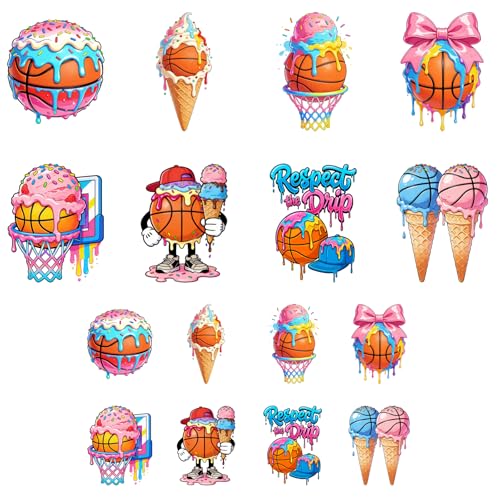 ANATTASOUL Ice Cream 16PCS Heat Transfers Ready to Press for T-Shirts - style: Ice Cream
