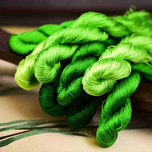 Natural Mulberry Silk Embroidery Thread – 8 Colors, 110m Each, Premium Hand-Dyed Silk Floss for Hand Embroidery, Cross-Stitch, and Needlework (01) - color: 01
