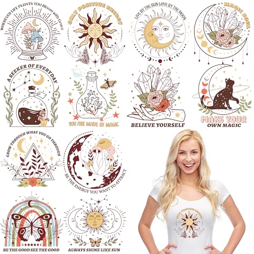 12 Sheets Bohemian Iron on Transfers for T-Shirts - style: Bohemian