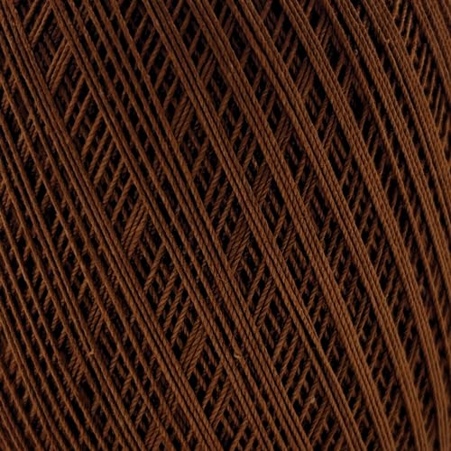 S Sensy Classic Size 10-Mercerized Giza Cotton #0 Lace Yarn Brown 618 Yards - color: Brown, size: 1 Skein