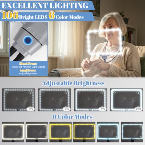 Magnifying Glass with Light Hands Free, Rechargeable Full Page Magnifier