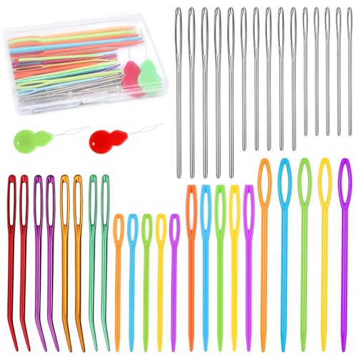 Bupete 40 Pcs Yarn Needles, Darning Needles Tapestry Needles for Yarn - color: Colorful 40 PCS